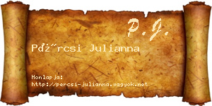 Pércsi Julianna névjegykártya